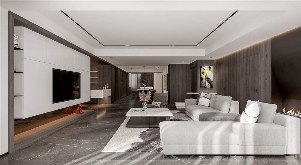 佛山室内装修劲嘉金棕榈湾192平米平层-现代风格室内设计家装案例