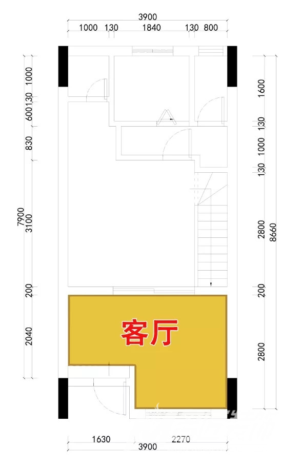 日式风格装修-客厅平面图